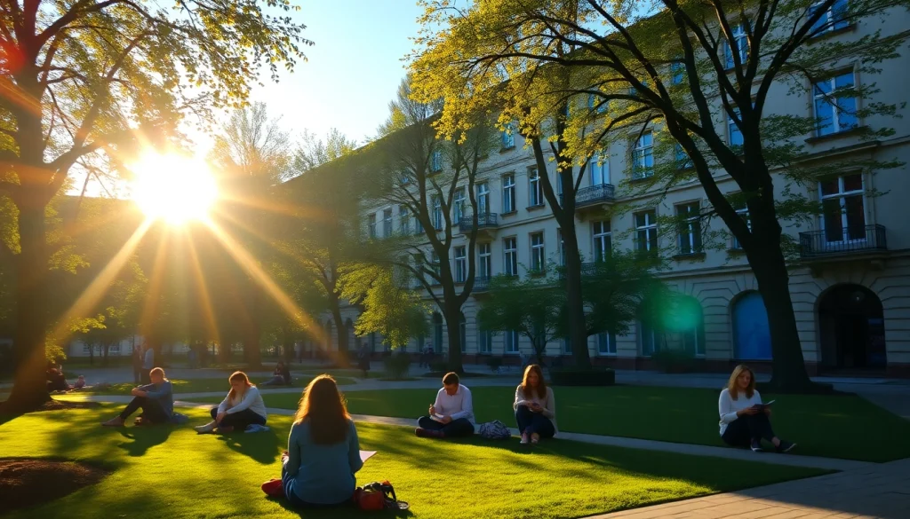 Students engaging in studies about Avrupa'da Üniversite Okumak in a picturesque European university setting.