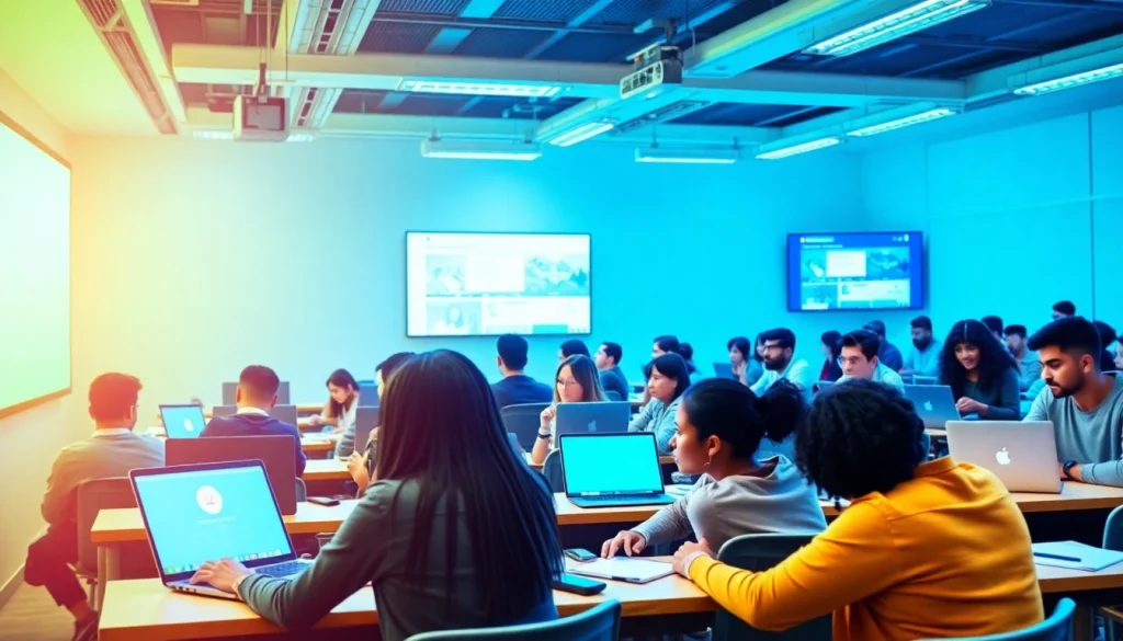 Mastering Digital Marketing Diploma Κύπρος in an interactive classroom with diverse students.