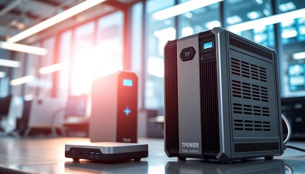 Showcase TPower devices featuring modern design and bright lighting setup.
