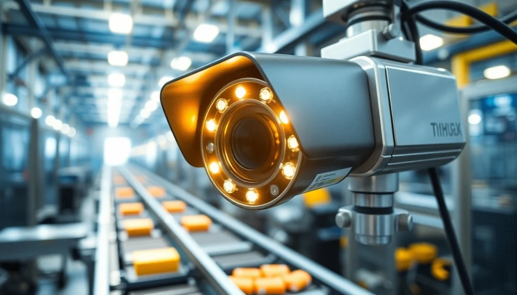 Capture of a machine vision system inspecting products on a production line.