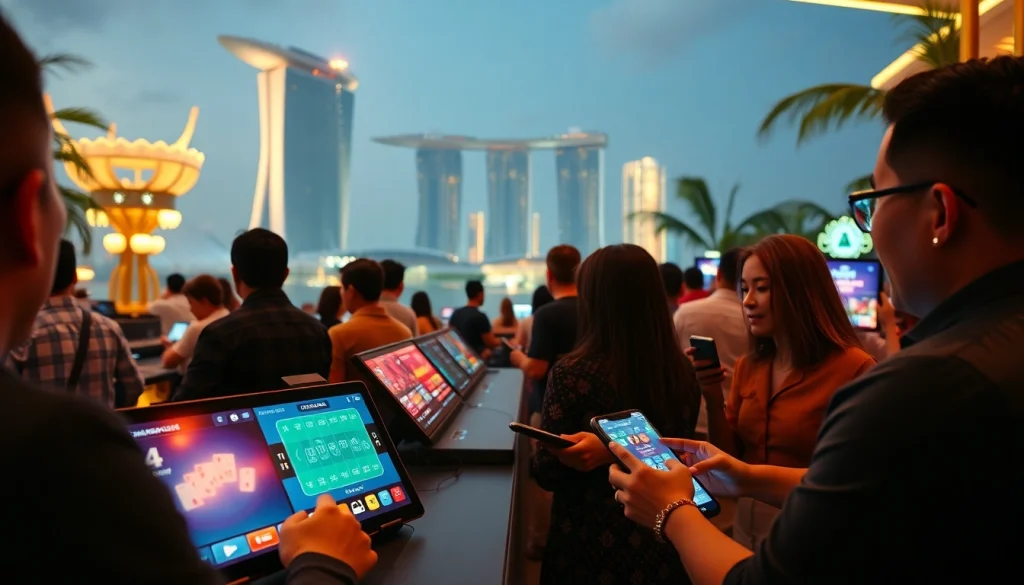 Engaging players enjoying a thrilling singapore casino online experience with vibrant digital games.