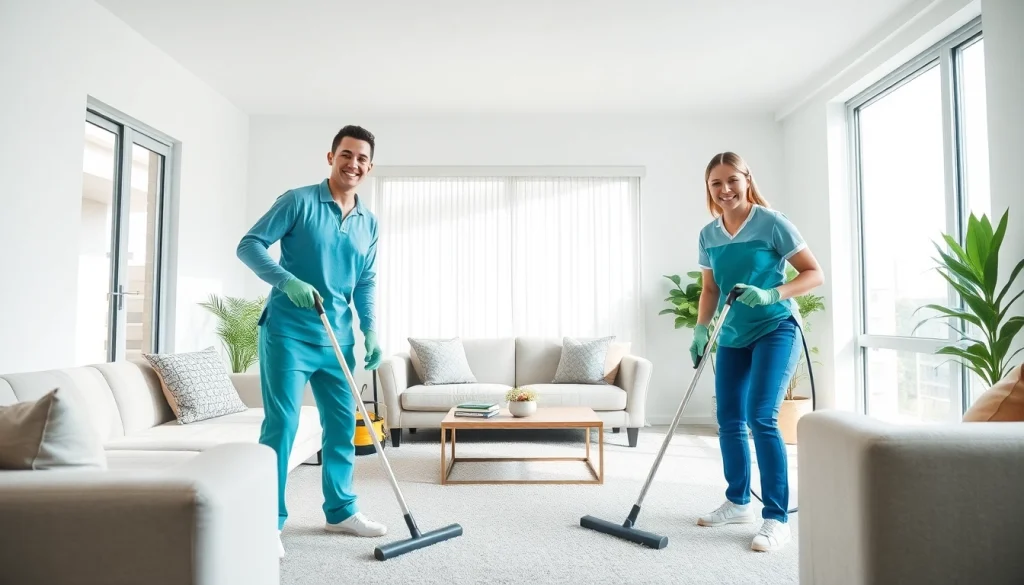 Bond cleaning Logan professionals performing a thorough cleaning service in a bright apartment.