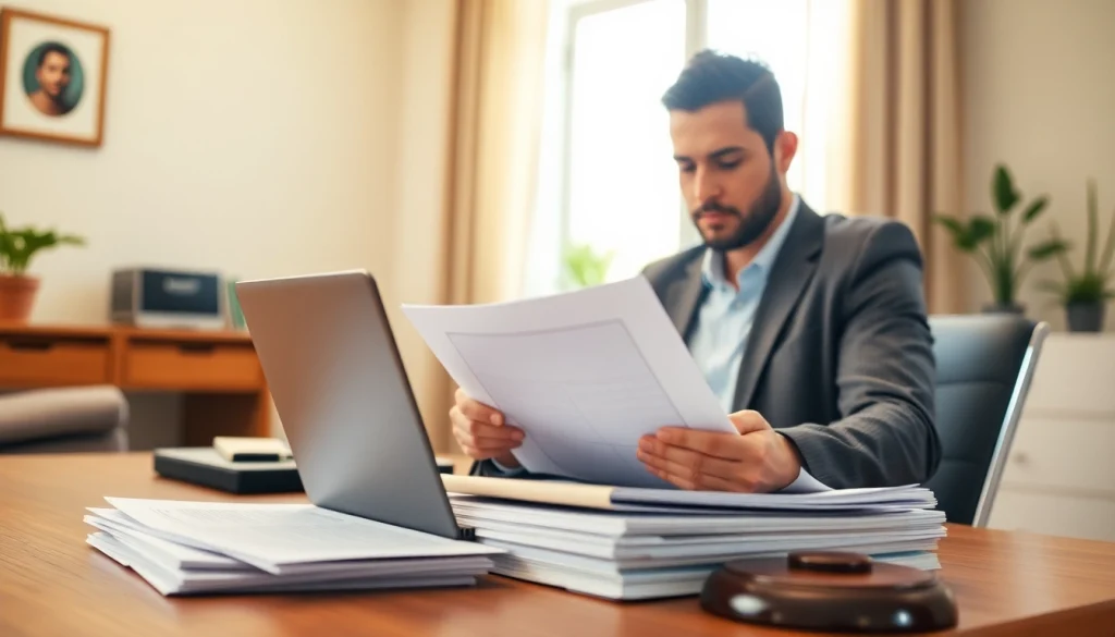 Tenant processing ejari cancellation documents efficiently in a modern office.