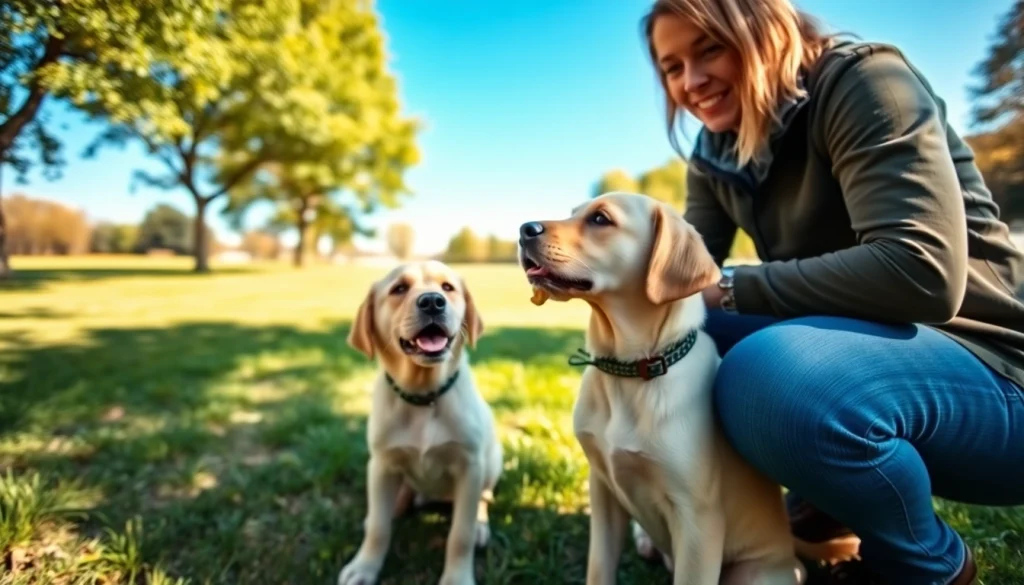Engaging dog training session in Irvine with an eager Labrador puppy learning basic commands.