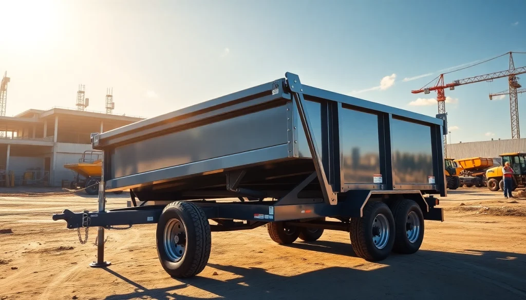 Explore high-quality dumpster trailers for sale featuring durable designs in a dynamic construction environment.