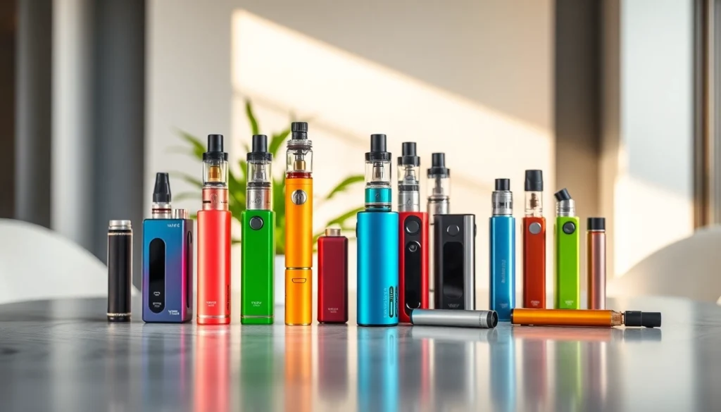 Showcasing nicotine free vapes in a vibrant and modern display.