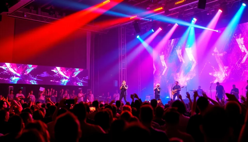 Experience 汽水音乐海外 with vibrant performers captivating a diverse audience at a live music event.