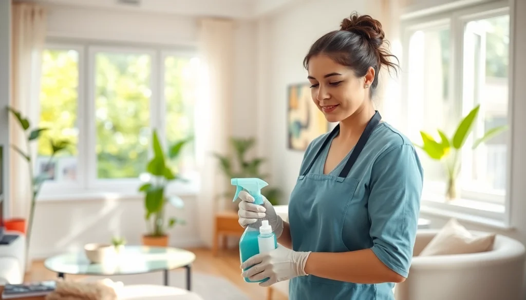 Efficient bond cleaning Logan service demonstrated by a professional in a bright apartment.