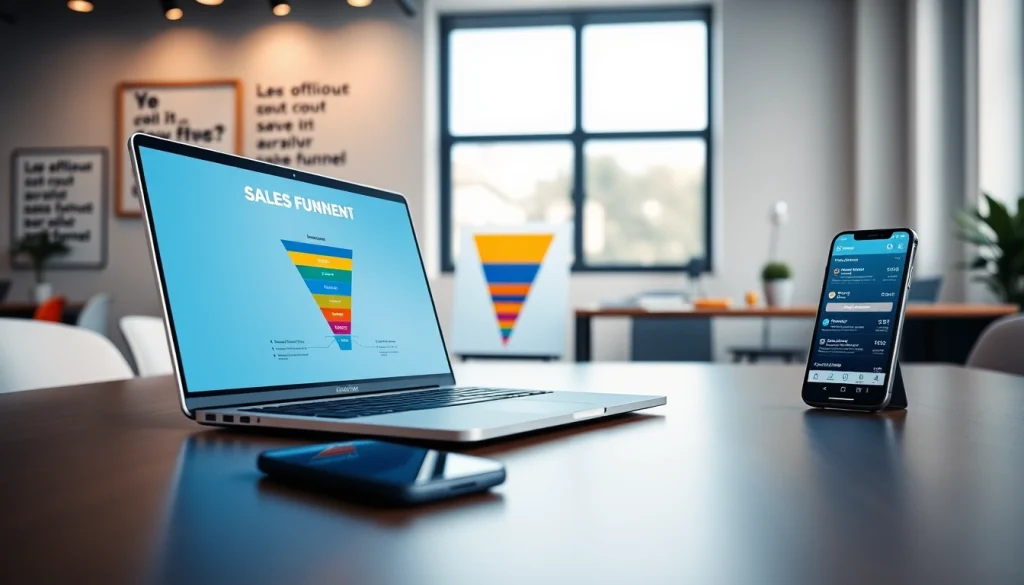 Elevate your business with the Best funnel builder in 2025 showcasing a modern marketing office.