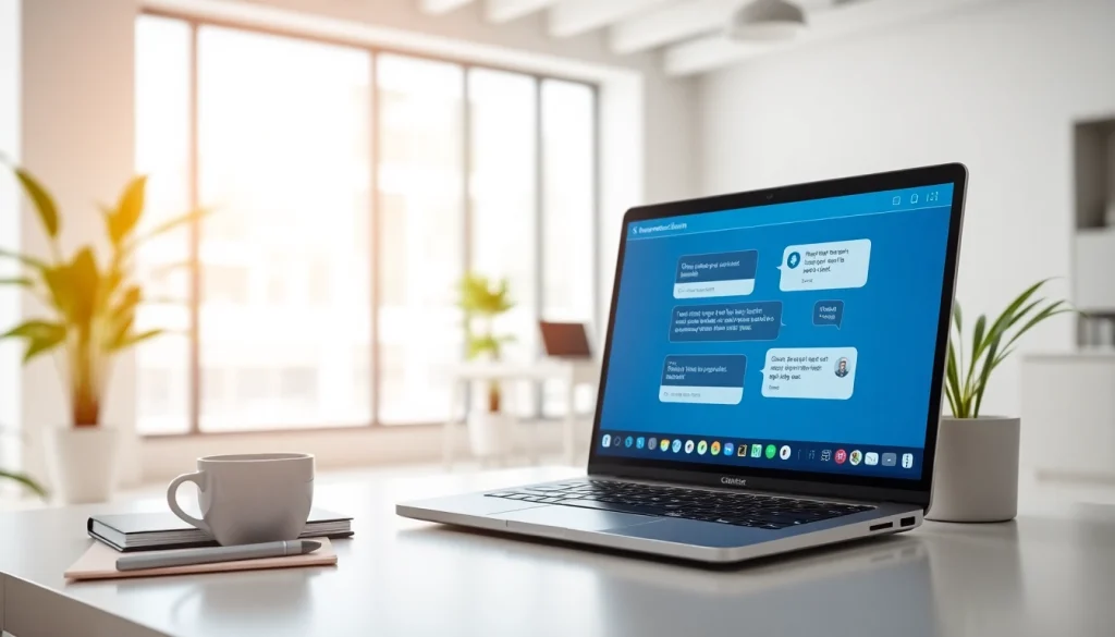 Engage visitors with a chatgpt bot for website featured in a professional workspace setting.