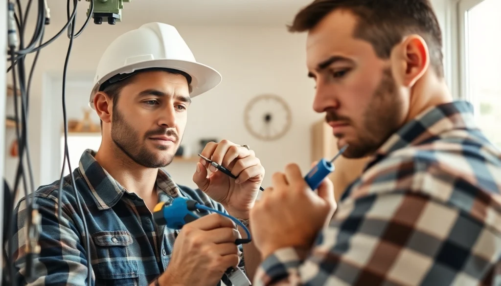 Experienced Electrical Contractor Clearwater installing a new electrical system in a modern home.