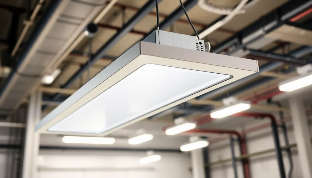 Vapor Tight Light mounted in a well-lit industrial workspace, highlighting its functionality.