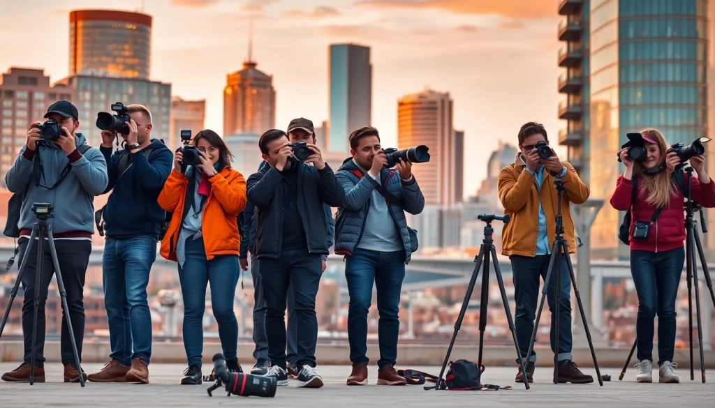 Edmonton's leading photography company team capturing stunning urban shots.