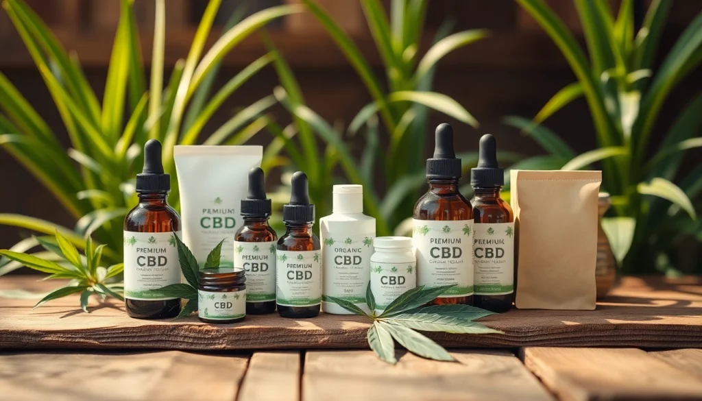Showcasing premium cbd organics products arranged aesthetically for wellness promotion.