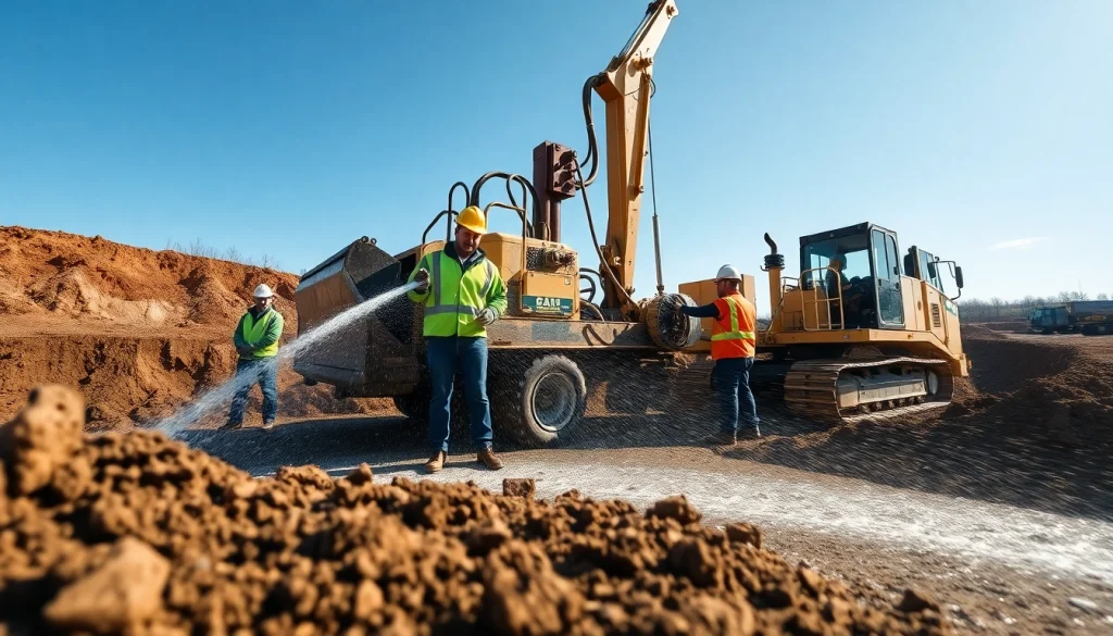 Engaging hydro excavation north carolina scene with a crew utilizing high-tech equipment safely extracting soil.