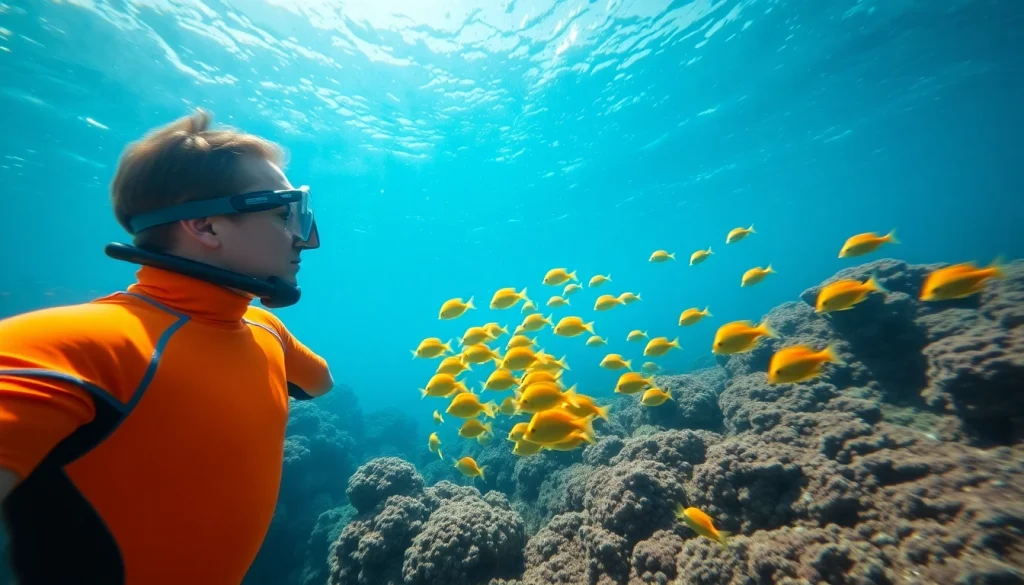 Snorkeling Puerto Rico with vibrant coral reefs and colorful fish in clear waters