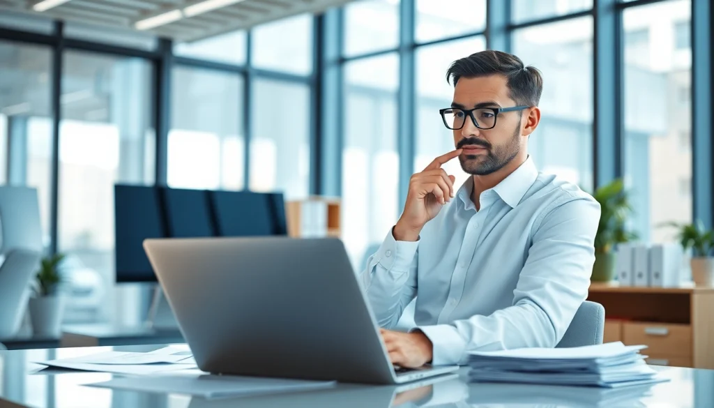 Corporate FP&A Consultant analyzing data in a modern office environment.