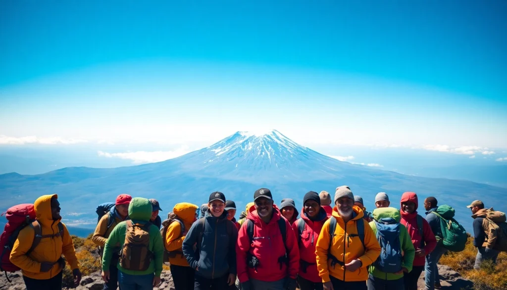 Join trekkers on Affordable Kilimanjaro Trekking Tours, surrounded by stunning mountain views.