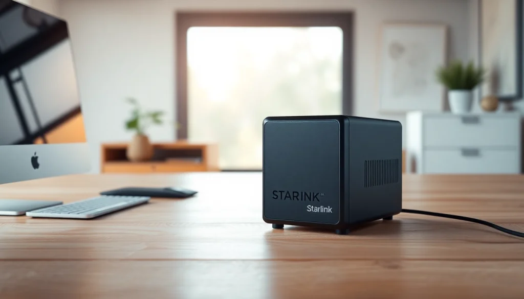 Optimize your connectivity with the Starlink mini 12v power supply in a modern workspace setting.