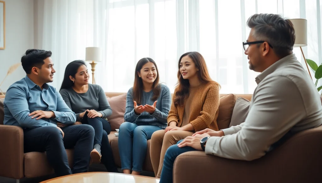 Supportive counseling session addressing relationship breakup with individuals expressing emotions.