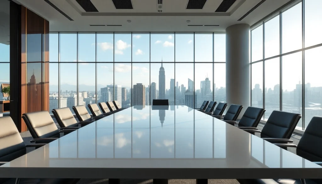 Showcase of a luxury office environment symbolizing international real estate companies professionalism.