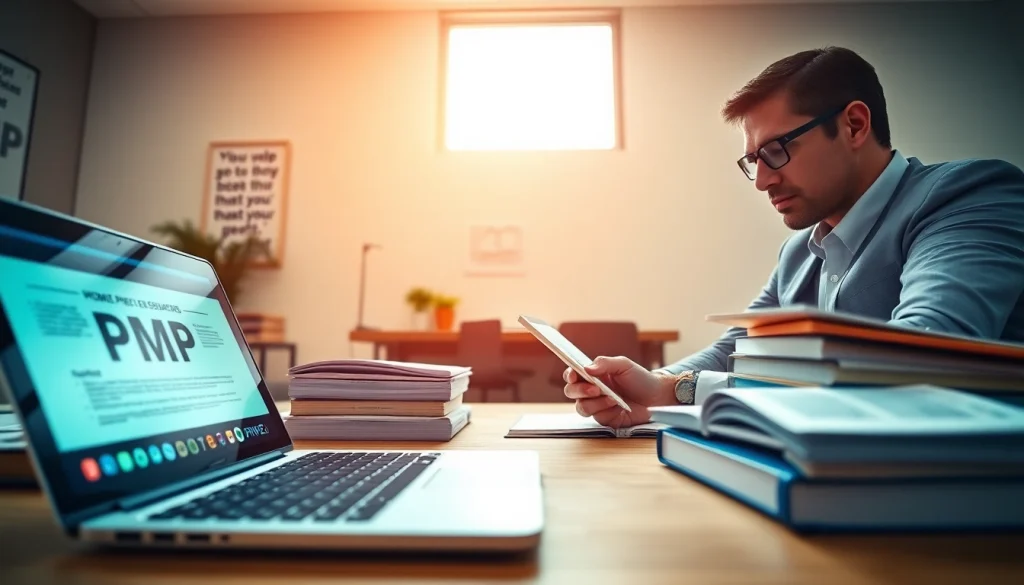 Preparing for how hard is the PMP exam with focused study tools in a professional setting.