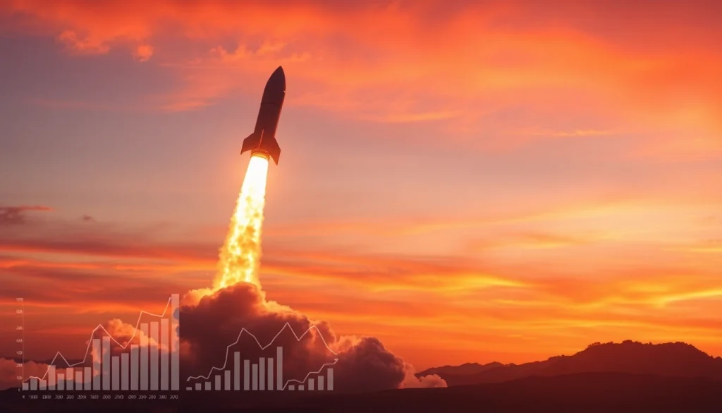 Launch of a rocket symbolizing Revenue Rocket Lab's growth and financial success, with dynamic visuals.