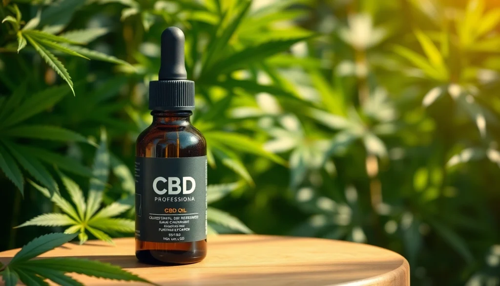 Display a CBD Oil bottle amidst lush greenery, highlighting its purity and natural origins.