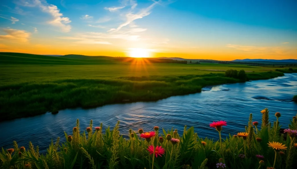 Explore the stunning landscape of Manitoba with serene rivers and lush greenery.