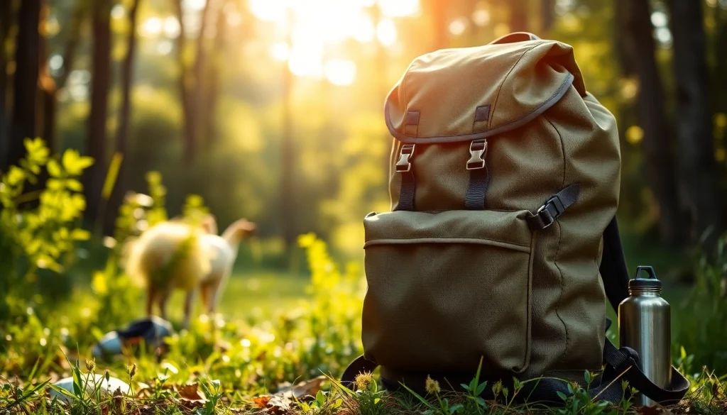 Rucksack nachhaltig aus lkw plane vor einer naturnahen Kulisse, der nachhaltige Stil wird hervorgehoben.