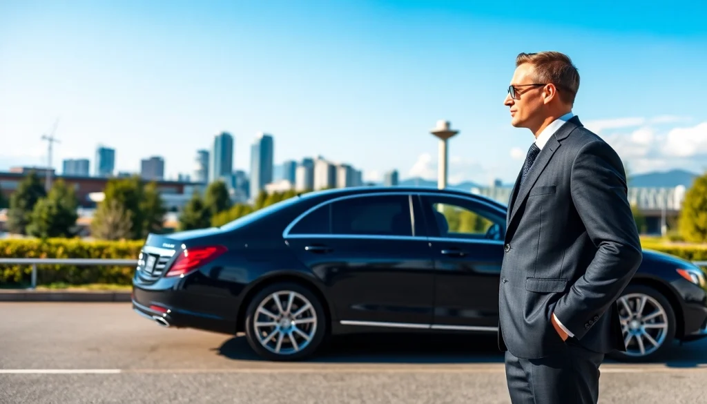 Experience premium Vancouver airport car service with a professional chauffeur welcoming passengers.