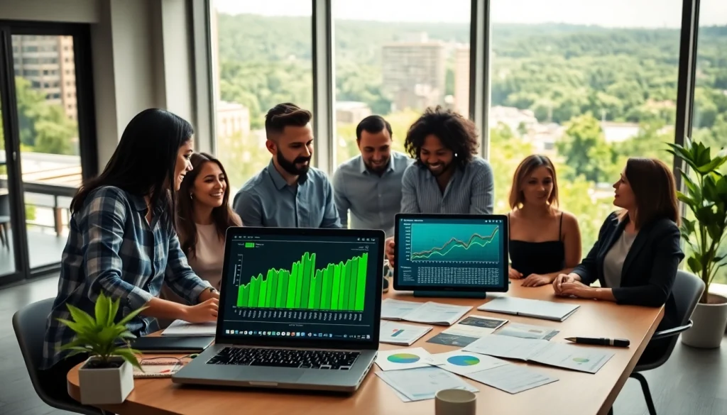 Teamwork at a cannabis marketing agency showcasing collaboration and professionalism.