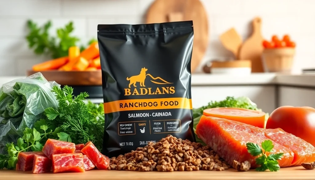 Discover nutritious Badlands Ranch Dog Food Canada showcasing fresh ingredients and quality textures.