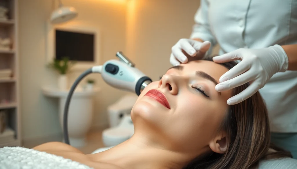 Experience a rejuvenating HydraFacial treatment with a skilled aesthetician in a calming spa.