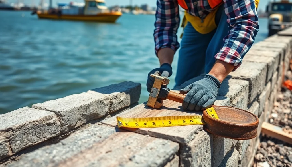 Bulkhead repair Galveston technician expertly restoring waterfront structures.