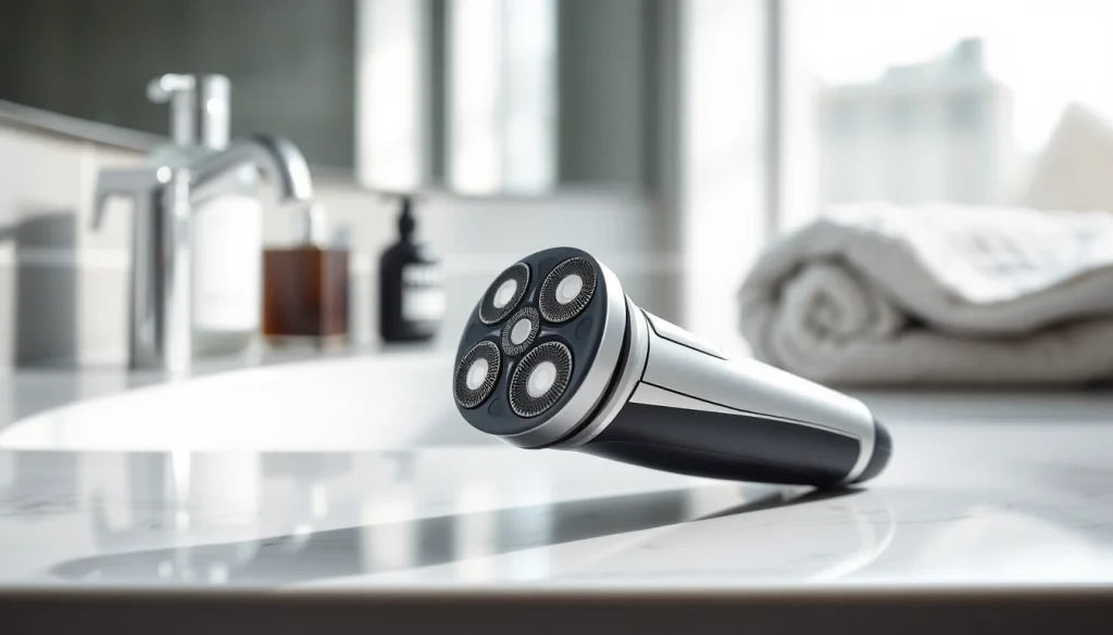 Showcase of an electric shaver for men highlighting design and features for effective grooming.