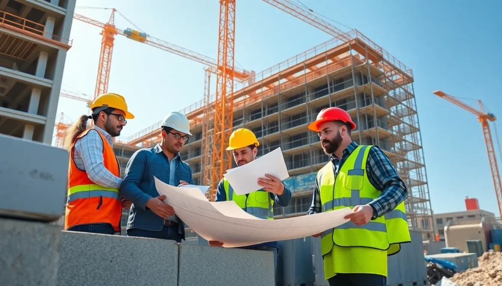 New Jersey Commercial General Contractor team collaborating on a large construction project.