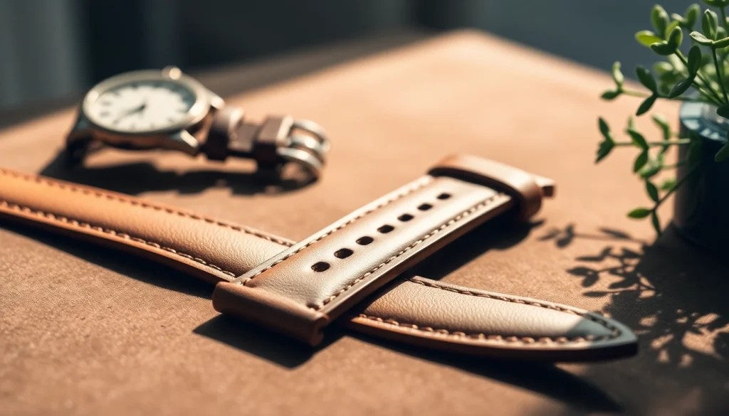 Showcase a luxurious 18mm watch strap with intricate details against a velvet backdrop.