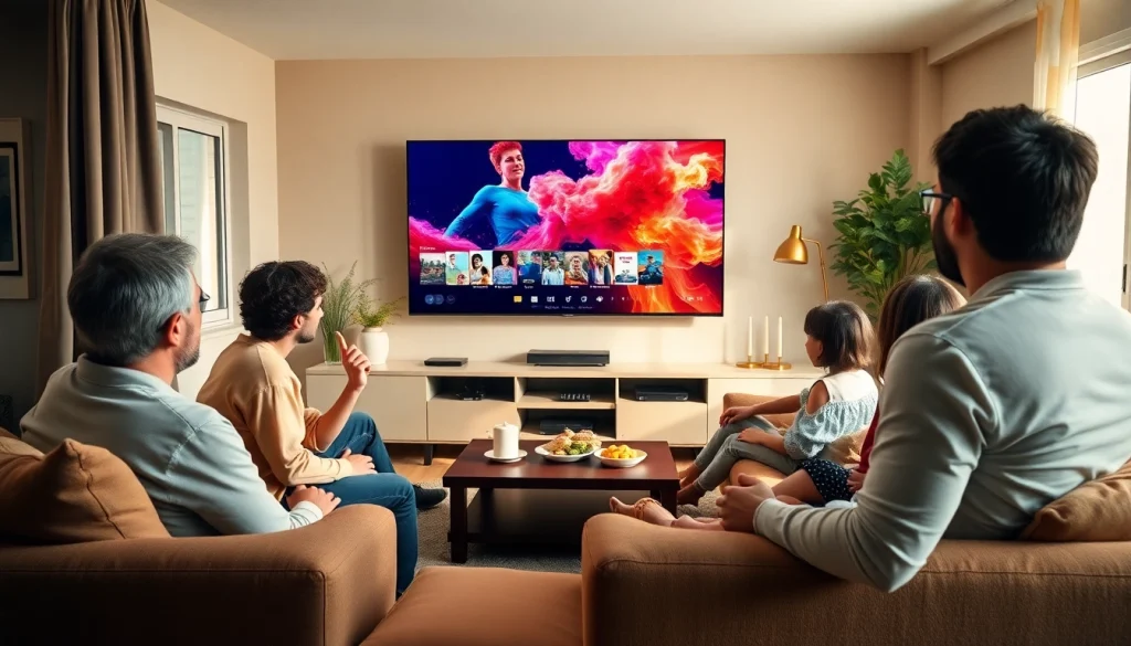 Profitez de votre abonnement IPTV dans un salon moderne et accueillant avec des couleurs apaisantes.