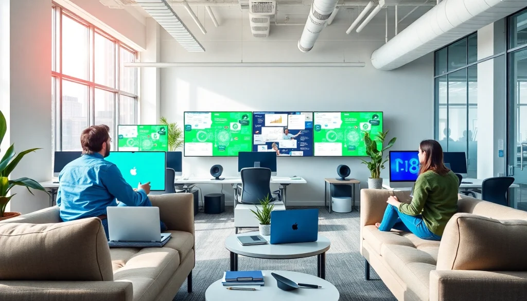 Showcase of Kansas City web design companies collaborating in a modern office setting.