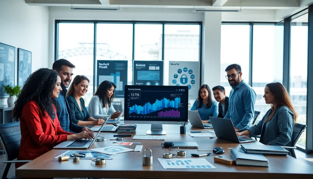 Expert team delivering Security Services Fredericksburg in a modern office setting highlighting collaboration and technology.