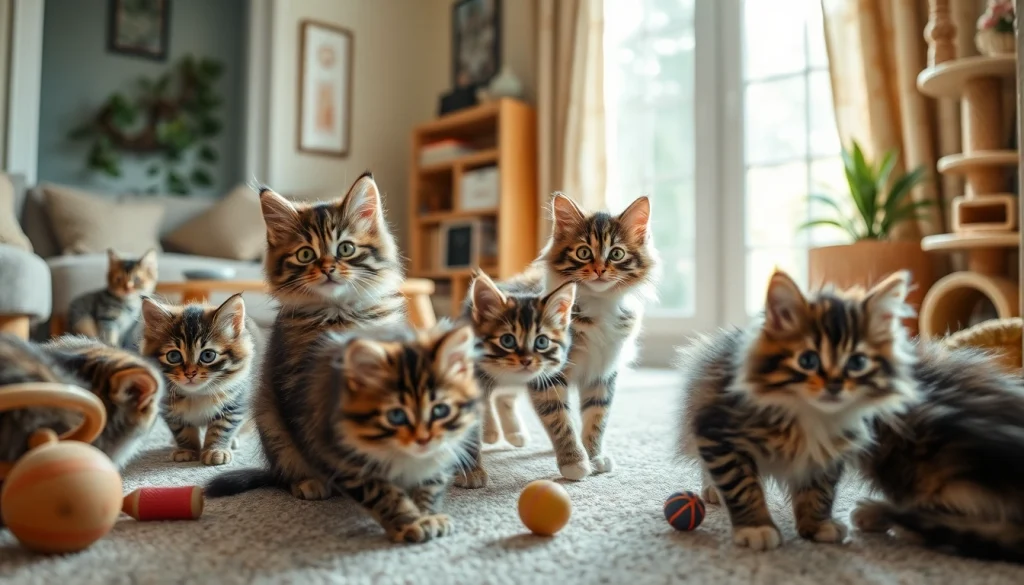Adorable Maine Coon cats for sale near me playing in a cozy home environment.