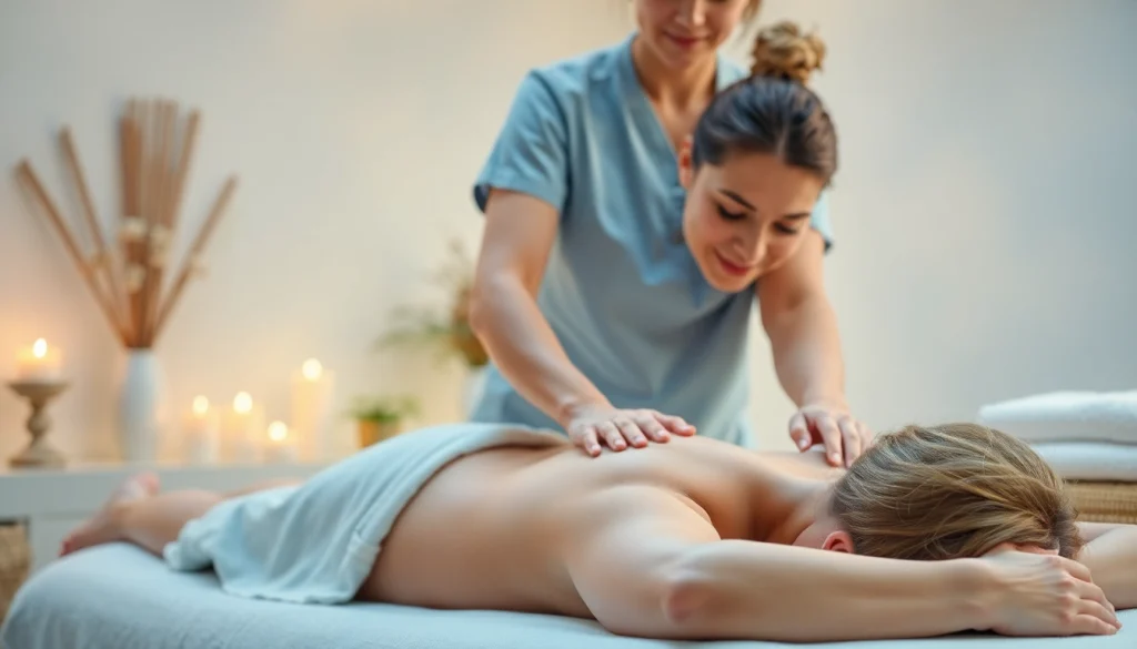 Massage therapist silver spring providing a calming treatment to a client in a serene spa.