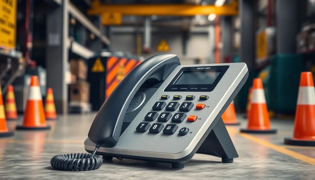 Display the Proof VoIP Telephone designed for rugged environments with impact-resistant features.