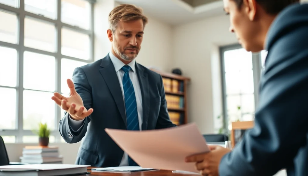 Tampa Criminal Defense Attorney advising client in professional office setting, showcasing expertise.
