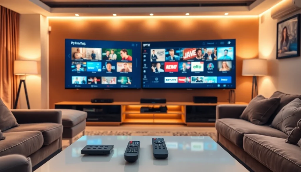 Regarder Code iptv dans un salon confortable avec un écran de télévision large.