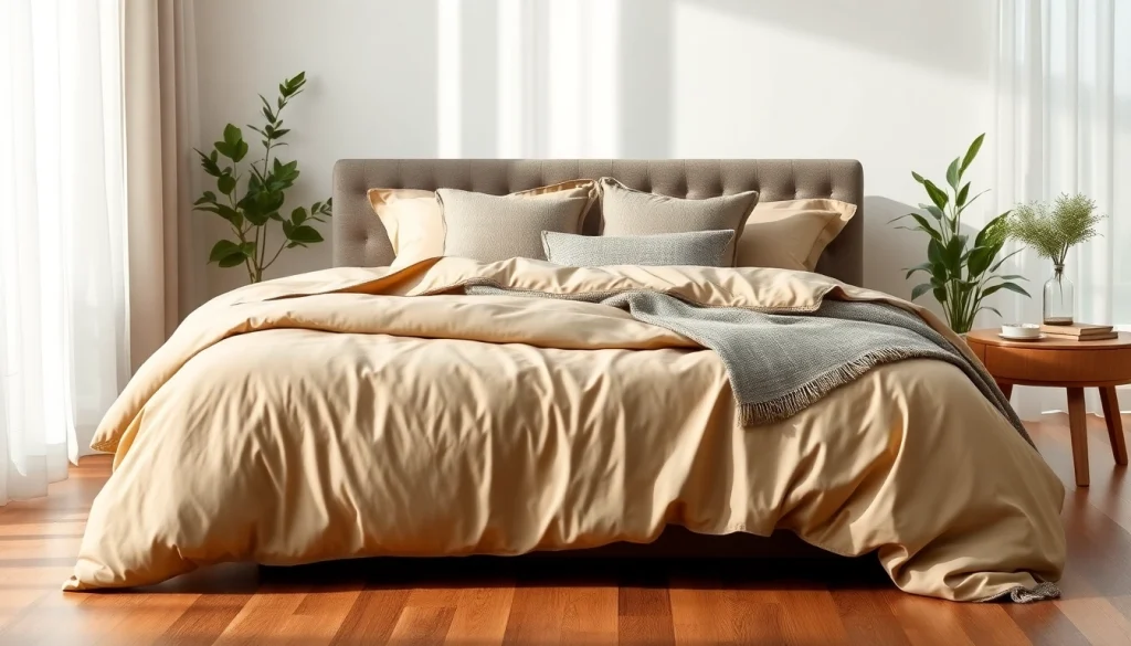 Enhance your sleep with luxurious Bamboo bedding sets featuring soft textures and cozy atmosphere.
