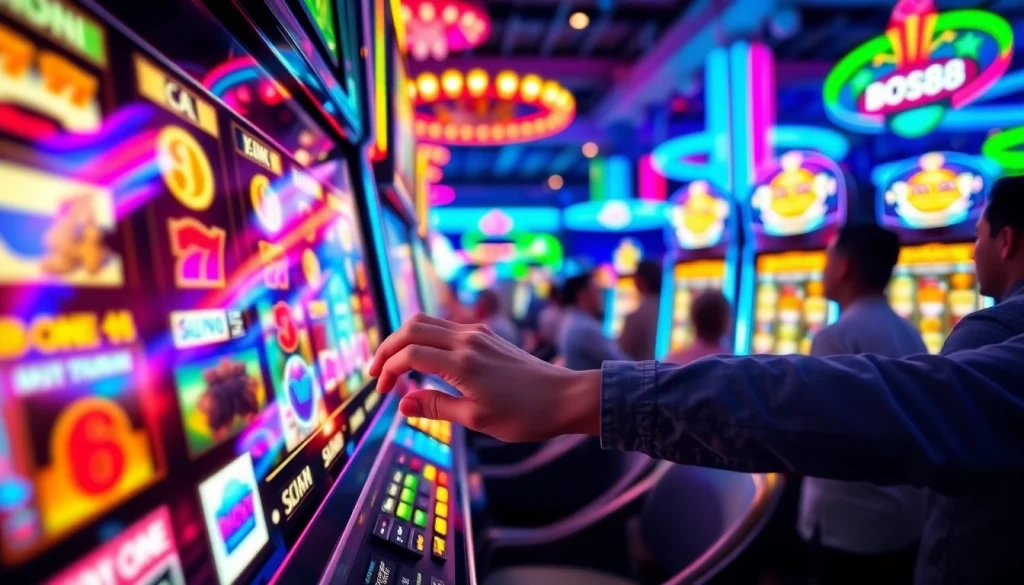 Permainan menarik pada bos88 slot di mesin slot yang penuh warna dan energi.