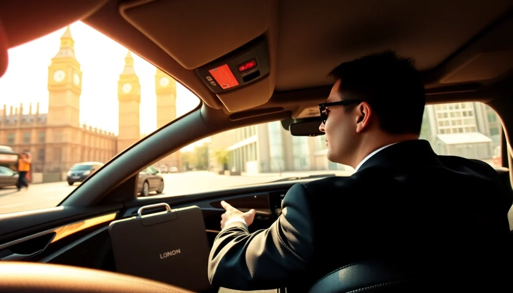 Elevate your journey with a professional london chauffeur in a luxury vehicle amidst London’s iconic scenery.