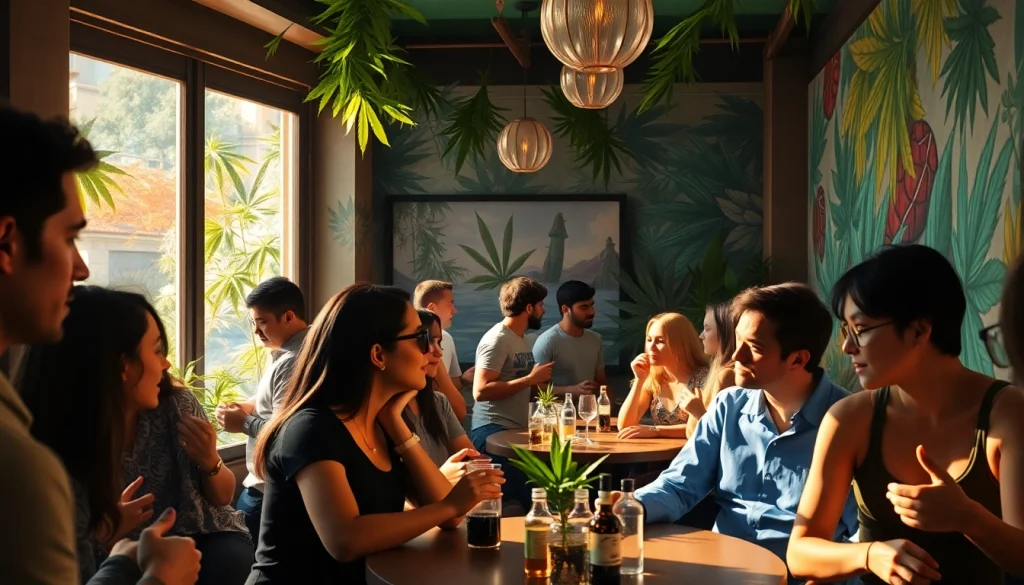 Engage with top cannabis club experiences at https://cannabisbcn.com, showcasing lively social interactions.